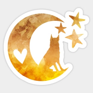 Belgian Malinois, Belgian Shepherd Moon And Stars Sticker